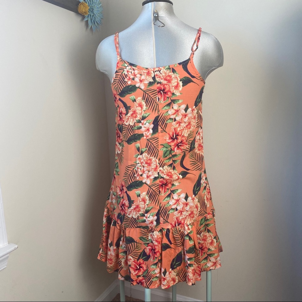 BOHO summer dress floral print button front SZ S - Picture 3 of 4